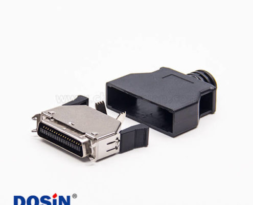 SCSI連接器36pin公頭焊接直式按鍵式