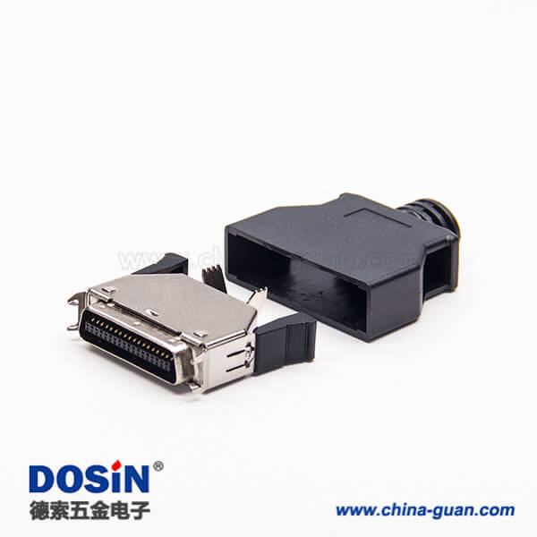 SCSI連接器36pin公頭焊接直式按鍵式