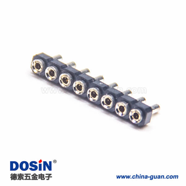 單排圓孔連接器8PIN直式排母長(zhǎng)4.44mm插板式間距2.0mm3pcs