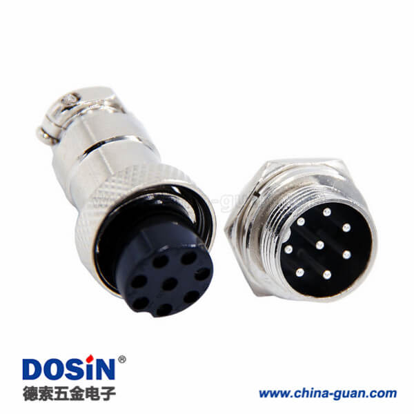 GX16 8芯航空連接器直式公母連接器