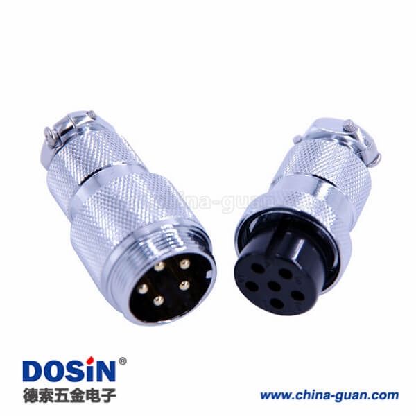 5芯對接型航空頭GX25公頭母頭直式對接型連接器2套
