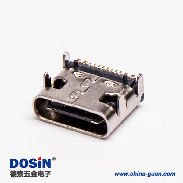 type c 連接器usb3.0母頭彎式單排SMT接板