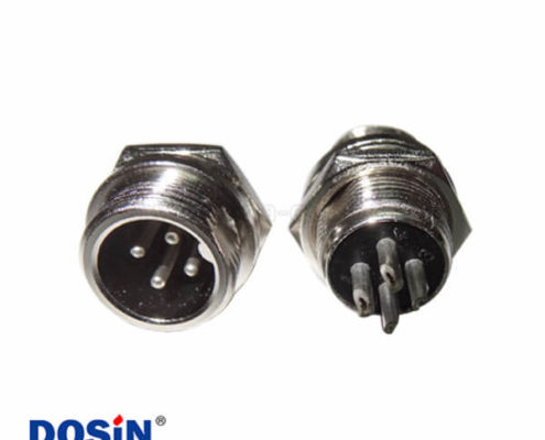 精加工鍍金航空插頭GX12-4芯公頭插座板端安裝連接器10個(gè)