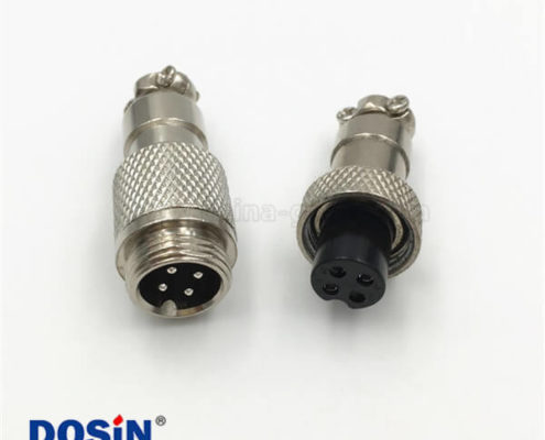 GX12-4芯對(duì)接航空接插件公頭母頭金屬直式連接器5套