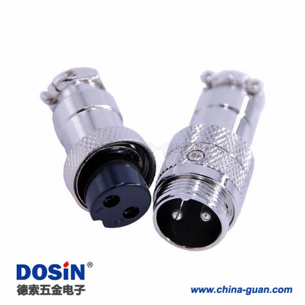 防水航空插頭GX16 2芯直式電纜連接器
