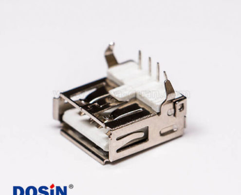 直角彎頭usb2.0母頭type a插孔白色膠芯