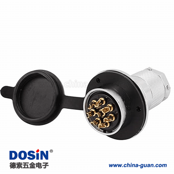 120 GX30 8芯圓形法蘭連接器母頭公座航空連接器