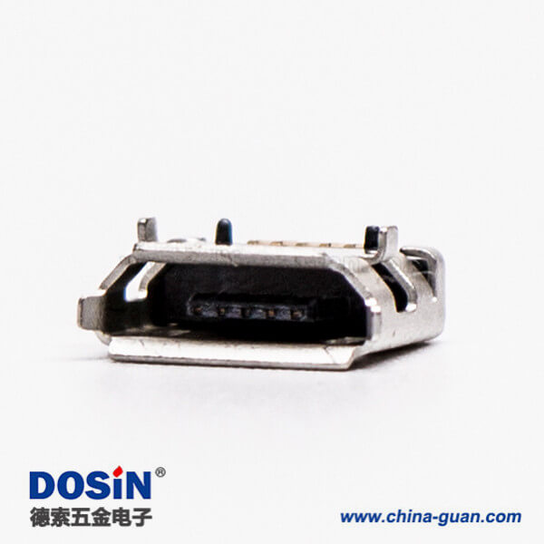 micro usb b型封裝5p母座SMT直式DIP 6.4帶焊盤帶定位子 micro usb b型封裝5p母座SMT直式DIP 6.4帶焊盤帶定位子