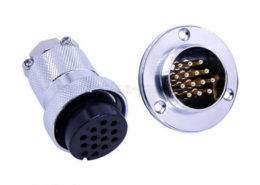 GX30-14芯航空插頭對接法蘭式公母連接器2套