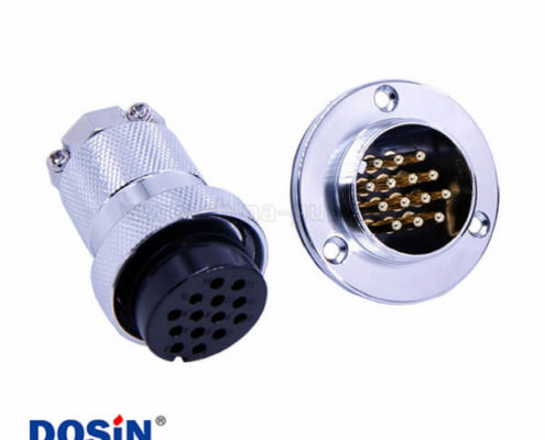 GX30-14芯航空插頭對接法蘭式公母連接器2套