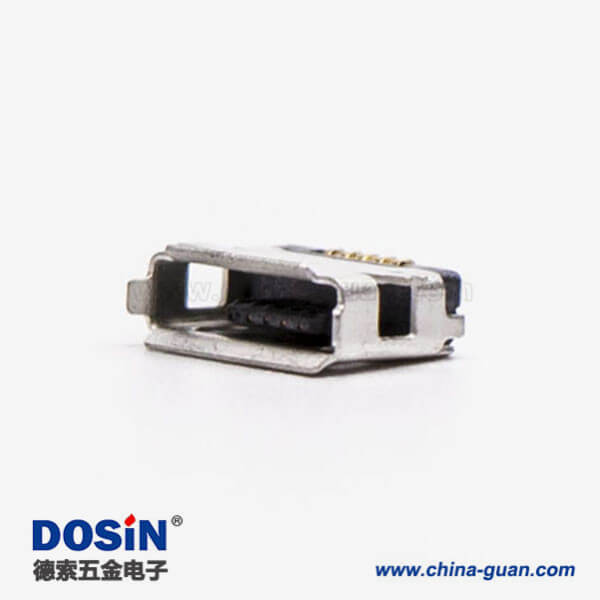 usb micro接口5pin母座直式全貼板SMT usb micro接口5pin母座直式全貼板SMT