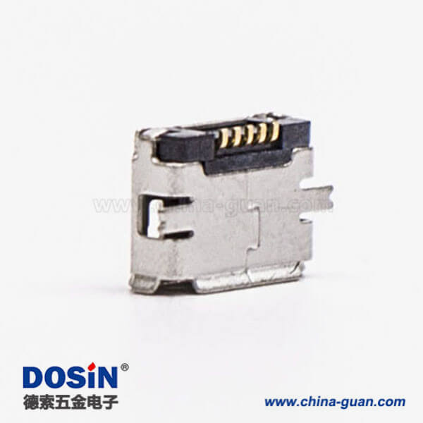 usb micro接口5pin母座直式全貼板SMT usb micro接口5pin母座直式全貼板SMT