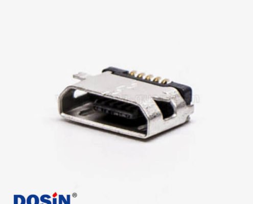 micro usb 接口B型母頭SMT全貼板5針平口連接器