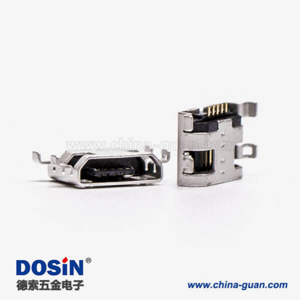 micro接口 usbB型母座沉板5pin四腳間距9.65 micro接口 usbB型母座沉板5pin四腳間距9.65