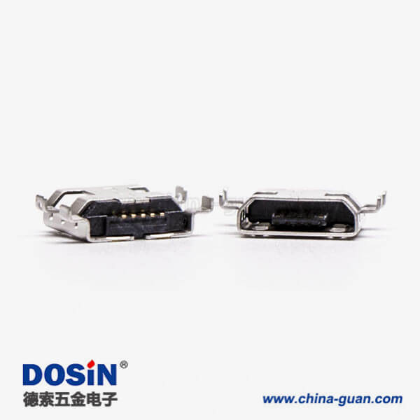 micro接口 usbB型母座沉板5pin四腳間距9.65 micro接口 usbB型母座沉板5pin四腳間距9.65