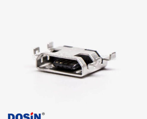 micro接口 usbB型母座沉板5pin四腳間距9.65