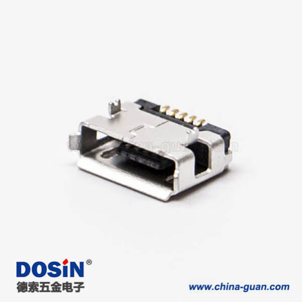 micro usb手機接口SMT母頭A型兩腳DIP 5.65