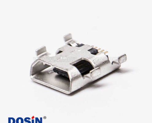 micro接口 usb母座5針SMT沉板H1.60 B型四腳DIP7.15