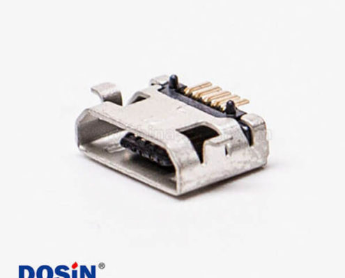 micro usb手機充電接口SMT全貼5針加寬型連接器