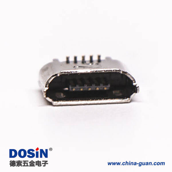 micro B usb接口母座B型5針180°SMT立貼式連接器 micro B usb接口母座B型5針180°SMT立貼式連接器