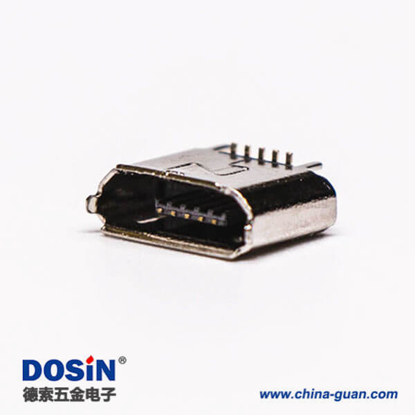 micro B usb接口母座B型5針180°SMT立貼式連接器 micro B usb接口母座B型5針180°SMT立貼式連接器