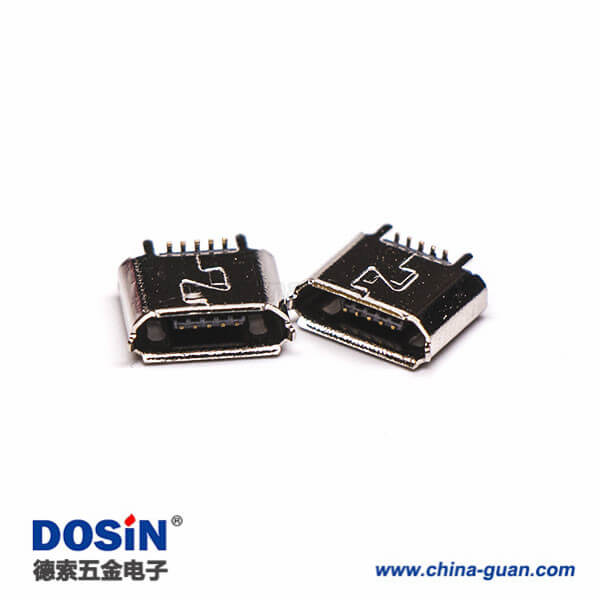 micro B usb接口母座B型5針180°SMT立貼式連接器 micro B usb接口母座B型5針180°SMT立貼式連接器