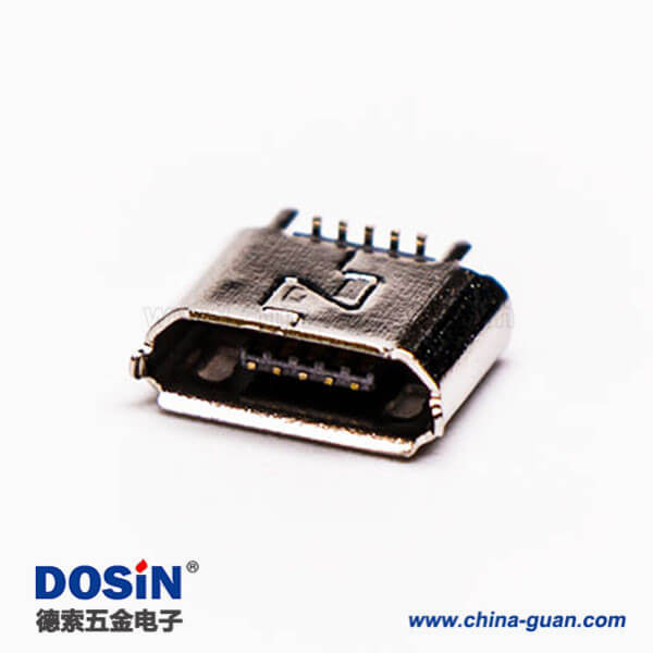 micro B usb接口母座B型5針180°SMT立貼式連接器