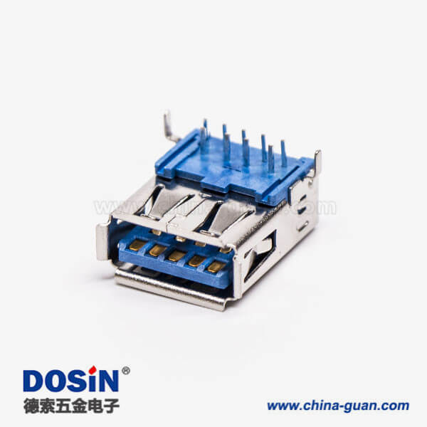 usb3.0母座連接器母頭彎式type a彎腳DIP插板