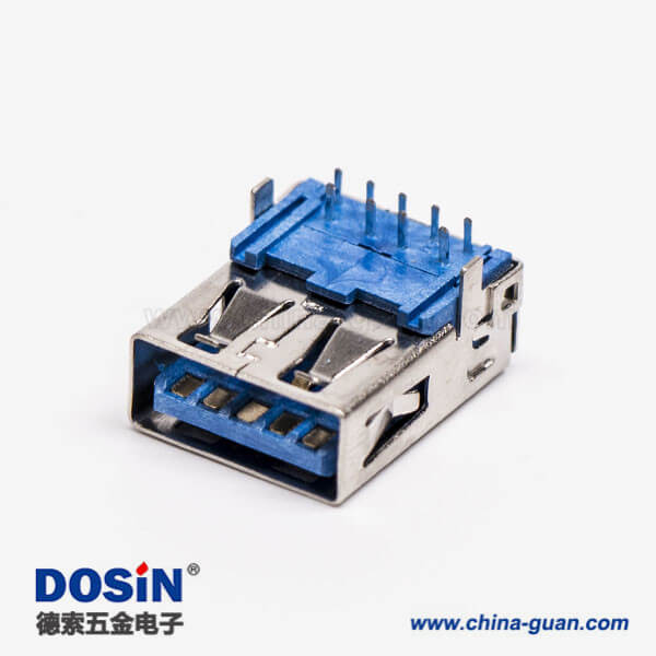 usb3.0插座a型母座彎式DIP直腳插板