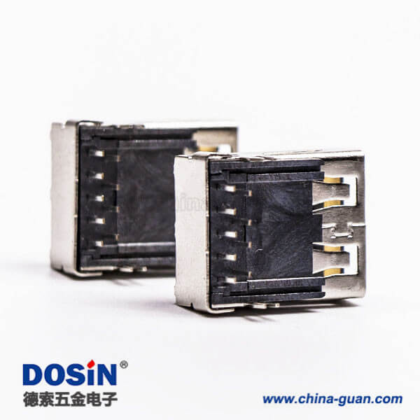 usb3.0母座接口type a彎式塑膠加長(zhǎng)型插板帶魚(yú)叉腳