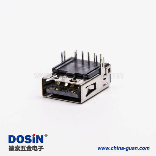 usb3.0母座接口type a彎式塑膠加長型插板帶魚叉腳