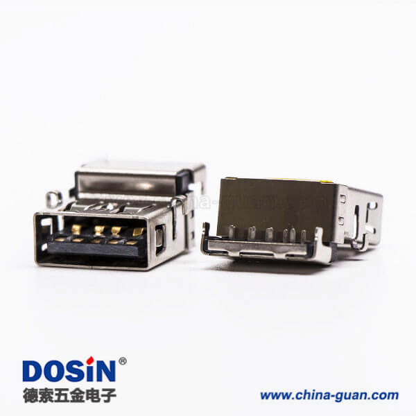 usb3.0母頭沉板彎式加高兩腳插板接PCB板