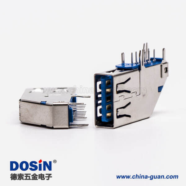 usb3.0母座側(cè)插type a彎式母座插孔接PCB板