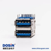 usb3.0雙排母座type a彎頭藍色膠芯插板