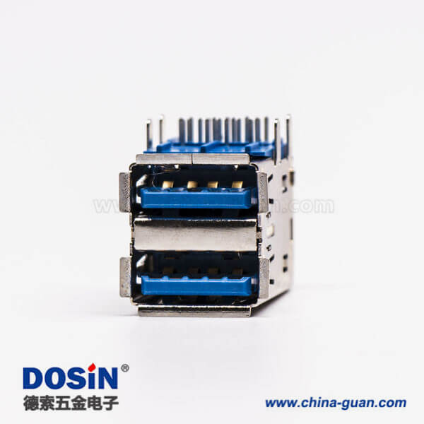 usb3.0雙排母座type a彎頭藍(lán)色膠芯插板