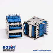 usb3.0雙排母座type a彎頭藍色膠芯插板