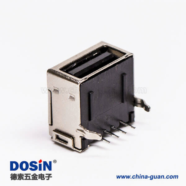 usb 2.0 a母座dip黑色全屏蔽式彎頭 usb 2.0 a母座dip黑色全屏蔽式彎頭