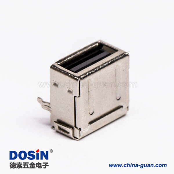 usb 2.0 a母座dip黑色全屏蔽式彎頭 usb 2.0 a母座dip黑色全屏蔽式彎頭