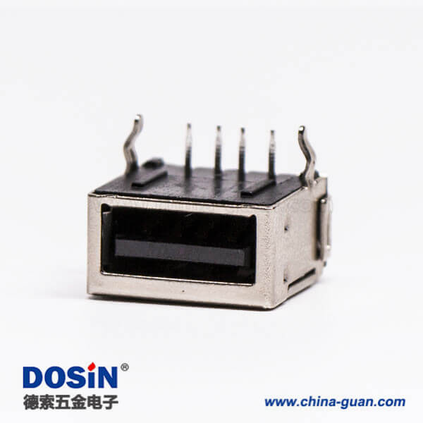 usb 2.0 a母座dip黑色全屏蔽式彎頭 usb 2.0 a母座dip黑色全屏蔽式彎頭