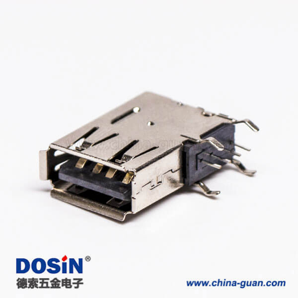 側(cè)插usb母座穿孔式接PCB板