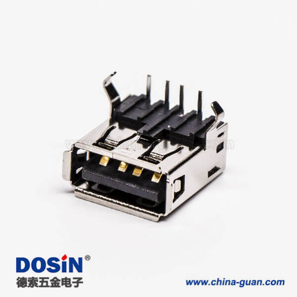 usb type a接口母頭彎式插孔接PCB板