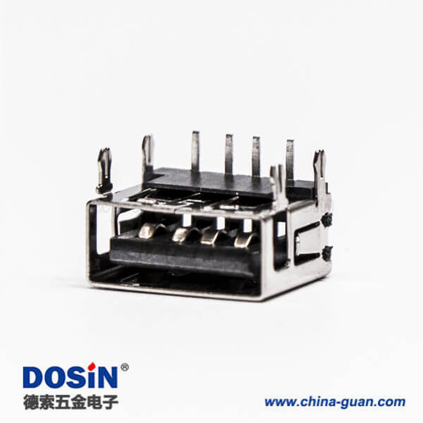 2.0usb彎母座封裝黑色膠芯帶魚叉腳插板 2.0usb彎母座封裝黑色膠芯帶魚叉腳插板