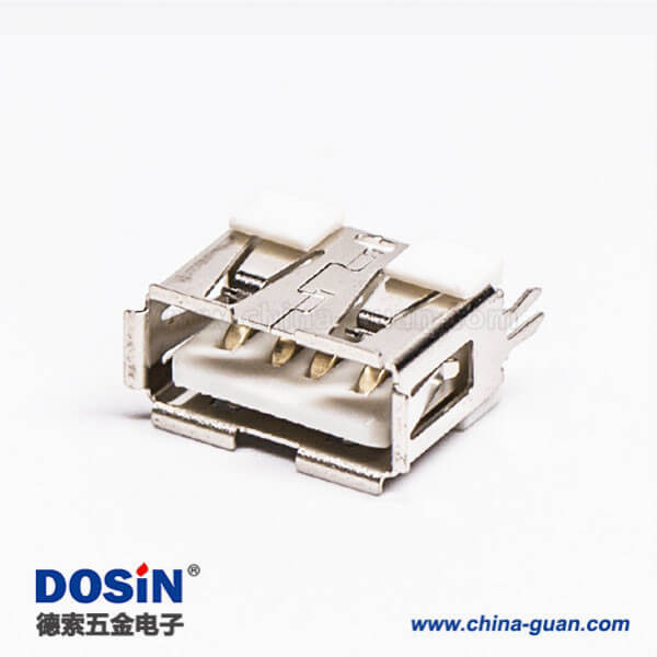 usb type a封裝母座直式白色膠芯