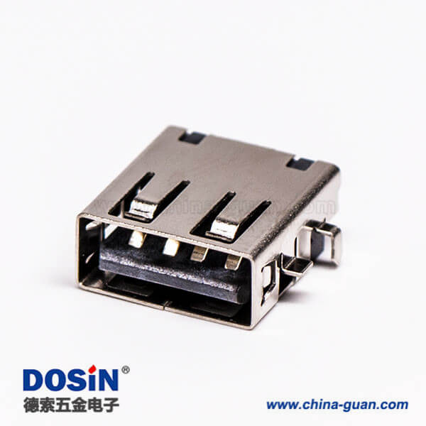 usb接口 type a母座彎頭四腳前貼板后插板