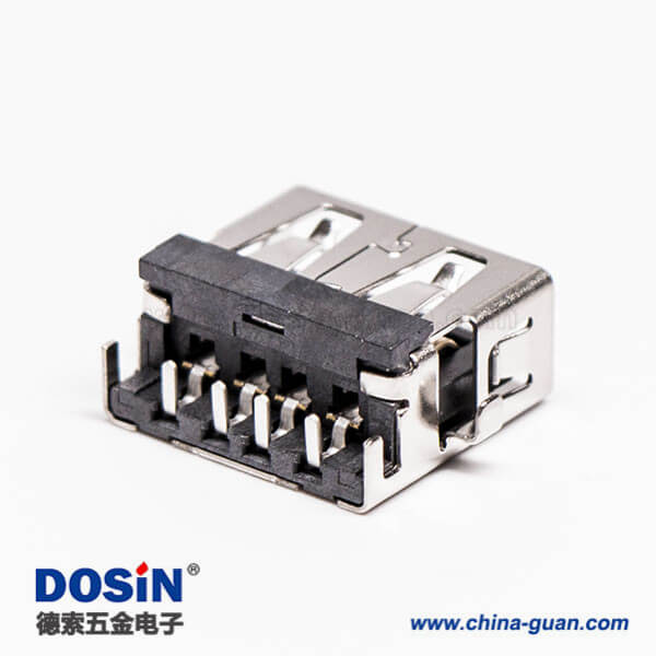 usb母座沉板type a黑色膠芯彎式 usb母座沉板type a黑色膠芯彎式