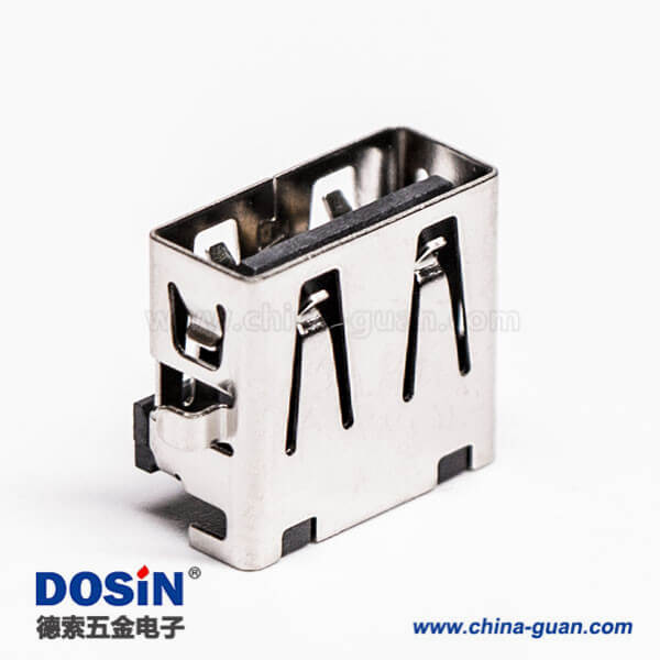 usb母座沉板type a黑色膠芯彎式 usb母座沉板type a黑色膠芯彎式