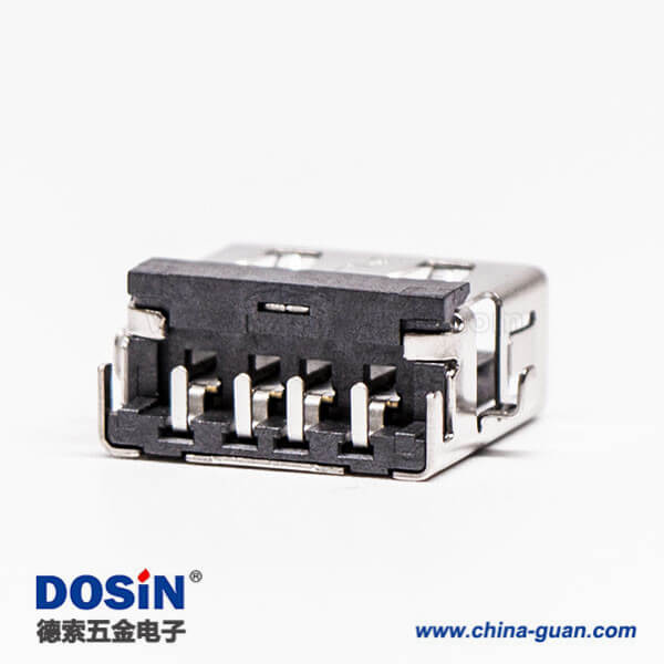 usb母座沉板type a黑色膠芯彎式 usb母座沉板type a黑色膠芯彎式