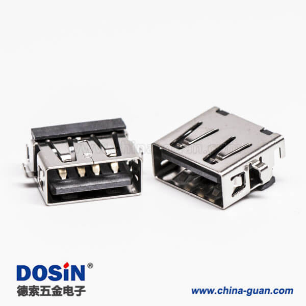 usb母座沉板type a黑色膠芯彎式 usb母座沉板type a黑色膠芯彎式