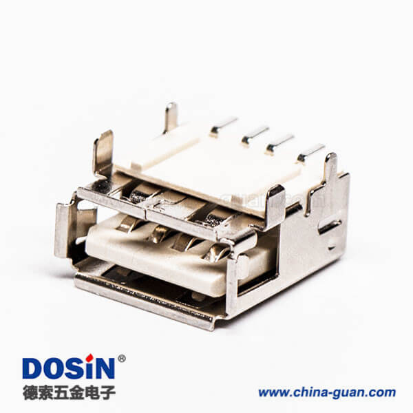 彎頭usb母頭type a型連接器四腳插板彎頭