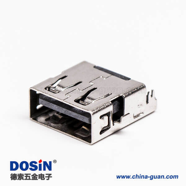 2.0USB插口母座彎頭反向四腳插板